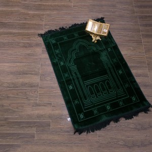 Green Val-vet Foam Quilted Jai namaz / Prayer Rug / Prayer Mat FPM-10-03